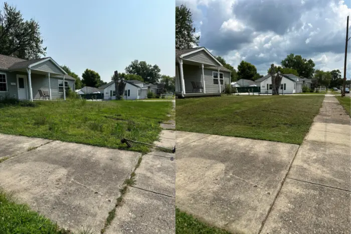 weed trimming before-after